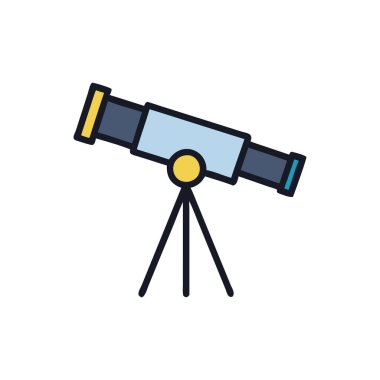 astronomi vektörü düz renk simgesi