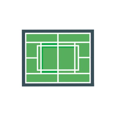 Tenis kortu çizgi gradyan vektör simgesi dekoru