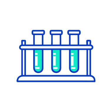 Laboratuvar şişeleri ikonu. özet test laboratuarı mataraları vektör rengi düz izole edilmiş taslak çizimi