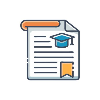 mezuniyet başlığı ve kitap simgesi, eğitim ve okul, öğrenme ve çalışma tema vektörü illüstrasyonu