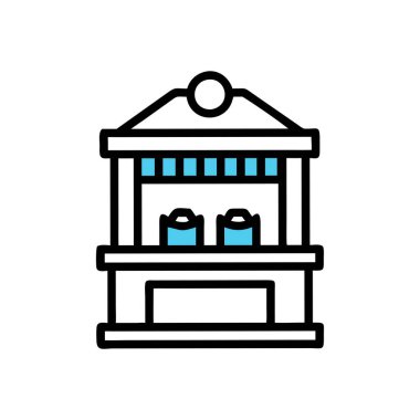 dükkan vektörü ince çizgi simgesi