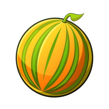 turuncu meyve ikonu, çizgi film tarzı