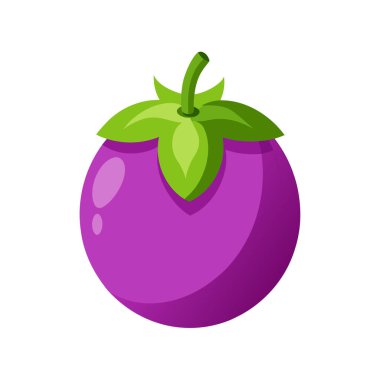 Yaprak izole edilmiş taze mor meyve