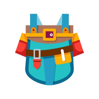 Sırt çantası düz simgesi, vektör illüstrasyonu