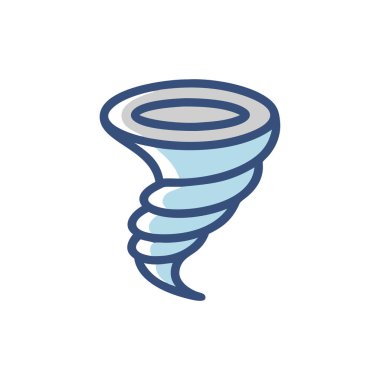 Tornado ikon vektörü. İnce çizgi işareti. izole edilmiş sınır sembolü çizimi