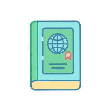 Pasaport simgesi düz illüstrasyon