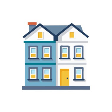 iki pencereli ev izole edilmiş, düz tasarım