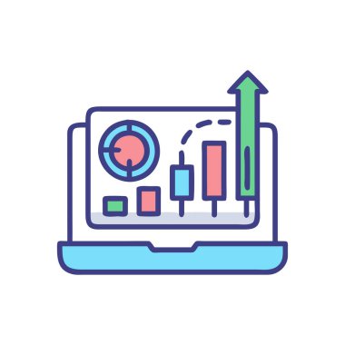 iş grafiği renk vektörü simgesi