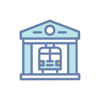 bus vektör çizimi, Düz tasarım simgesi