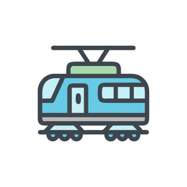 Tren simge vektör işareti ve beyaz arka plan üzerinde izole sembolü