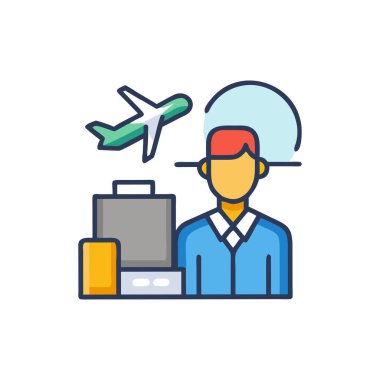 seyahat düz çizgi simgesi.