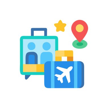 trend düz stil seyahat simgesi. bagaj vektörü illüstrasyonu