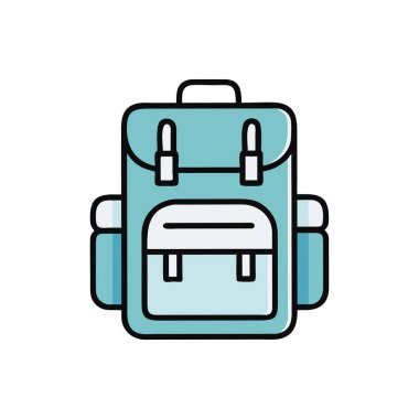 torba vektörü düz renk simgesi