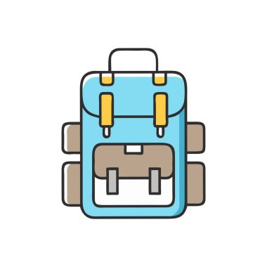 sırt çantası simgesi vektör illüstrasyonu