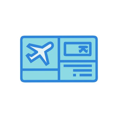 seyahat bileti ikonu vektörü. İnce çizgi işareti. izole edilmiş sınır sembolü çizimi
