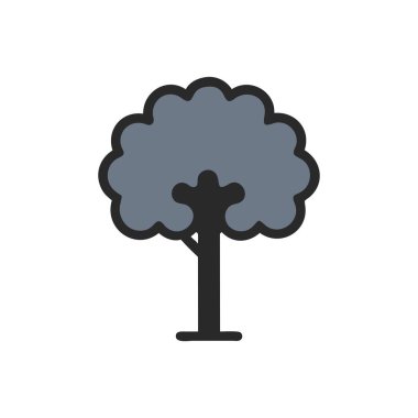 Şeffaf bir arkaplanda ağaç vektör çizimi. Birinci kalite semboller. Konsept ve grafik tasarımı için vuruş simgesi.