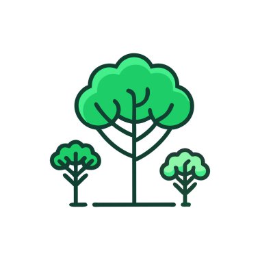 Ağ ve mobil uygulama tasarımınız için beyaz arkaplanda izole edilmiş ağaç simgesi vektörü, orman logosu kavramı