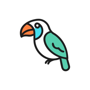 Papağan kuş simgesi vektör illüstrasyonu