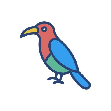 kuş vektörü düz renk simgesi