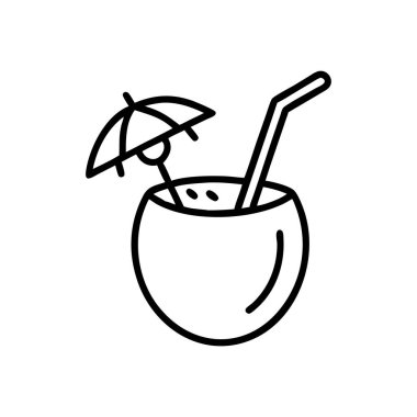 Hindistan cevizi kokteyli ikonu, satır biçimi