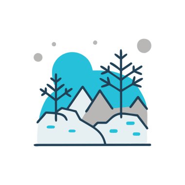 Orman ve karlı dağlar