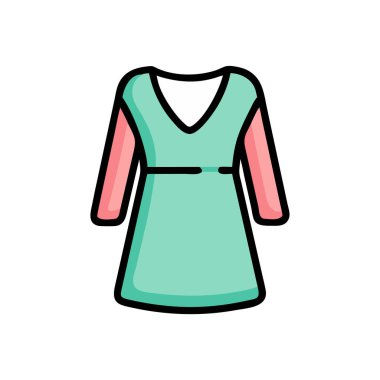 Moda, kıyafet, giysi vs. için elbise ikonu tasarım şablonu illüstrasyonu grafiği.