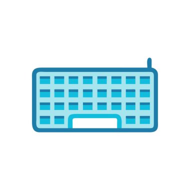 Şeffaf bir arkaplanda klavye vektör çizimi. Birinci kalite semboller. Glifler düz simge konsepti ve grafik tasarımı.