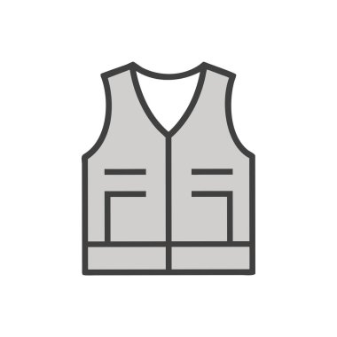 Beyaz arkaplanda izole edilmiş ceket simgesi vektörü, senin şeffaf işaretin