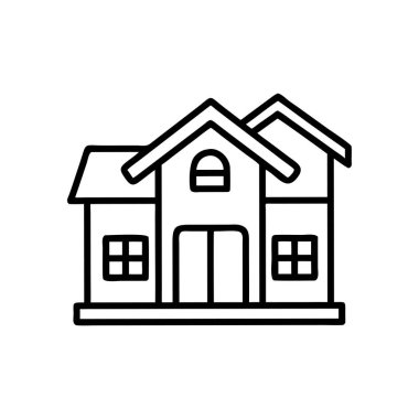 ev vektörü ince çizgi simgesi