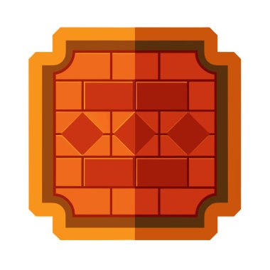 tuğla duvar simgesi vektör karikatür çizimi