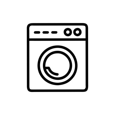 çamaşır vektörü ince çizgi simgesi