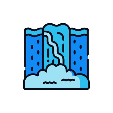 Suyla dolu yeşil bir su havuzu ikonu. Su suyu. vektör