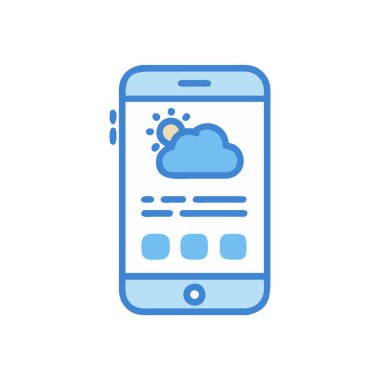 Akıllı telefon vektör çizimine sahip bulut hesaplama teknolojisi