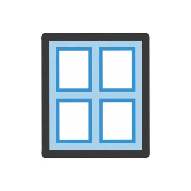 pencere vektörü düz çizgi simgesi