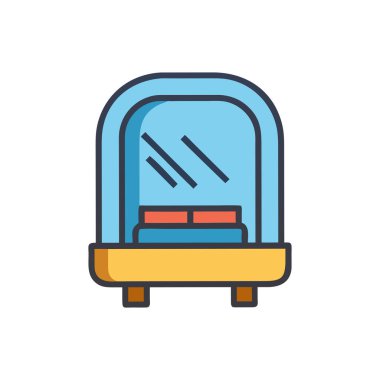 Kamp çadırı ikonu vektörü. İnce çizgi işareti. izole edilmiş sınır sembolü çizimi