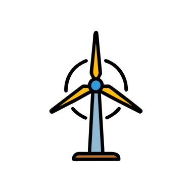 rüzgar enerjisi ikon vektör çizimi tasarımı