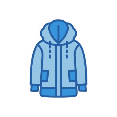 Kışlık kıyafet renk çizgisi simgesi. vektör illüstrasyonu