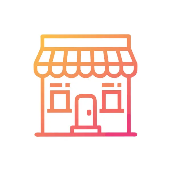 dükkan vektörü ince çizgi simgesi