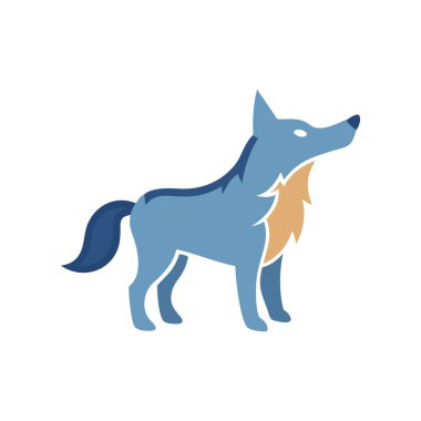 Beyaz arka planda mavi köpek simgesi. vektör illüstrasyonu