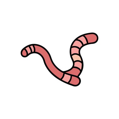 Solucan vektör simgesi beyaz arkaplanda izole edildi. solucan logosu