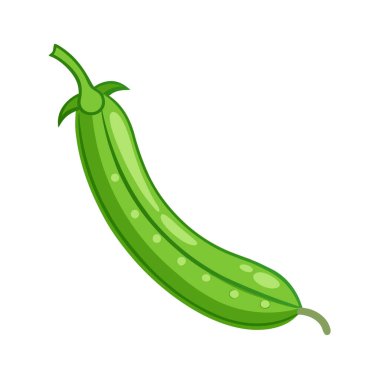Taze yeşil biber ikonu, çizgi film tarzı.