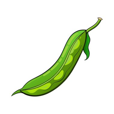Yeşil kırmızı biberin çizgi film vektör çizimi