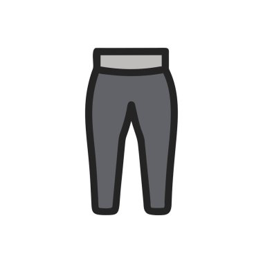 Pantolon simgesi, doldurulmuş çizgi vektör çizimi, beyaz üzerine izole edilmiş resim çizgisi
