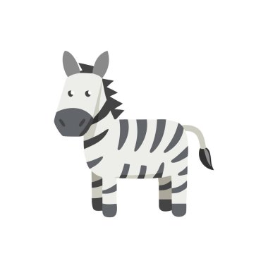 Çizgi film komik zebra. Hayvan karakteri. vektör illüstrasyonu