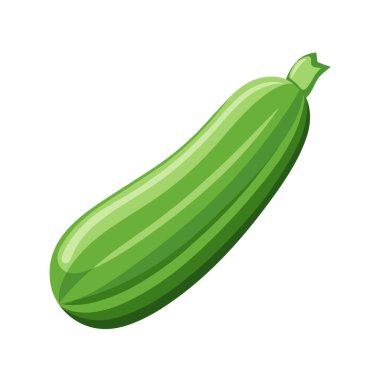 yeşil salatalık sebze ikonu, çizgi film tarzı