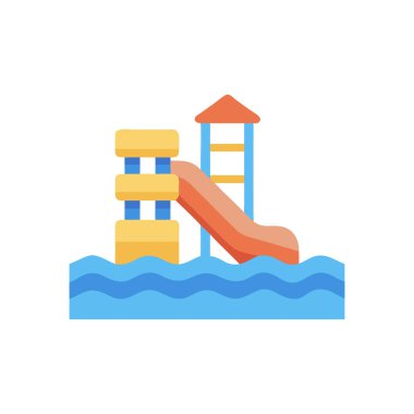 Beyaz arkaplanda oyun alanı slayt vektörü çizimi.