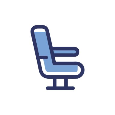 Koltuk ikonu vektörü. İnce çizgi işareti. izole edilmiş sınır sembolü çizimi