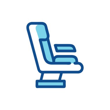 Mavi sandalye simgesi beyaz arkaplanda izole edildi. vektör illüstrasyonu