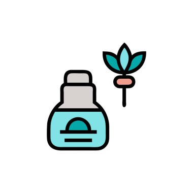 çiçek vektörü düz renk simgesi