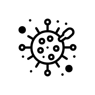 Virüs ikon vektörü. İnce çizgi işareti. izole edilmiş sınır sembolü çizimi